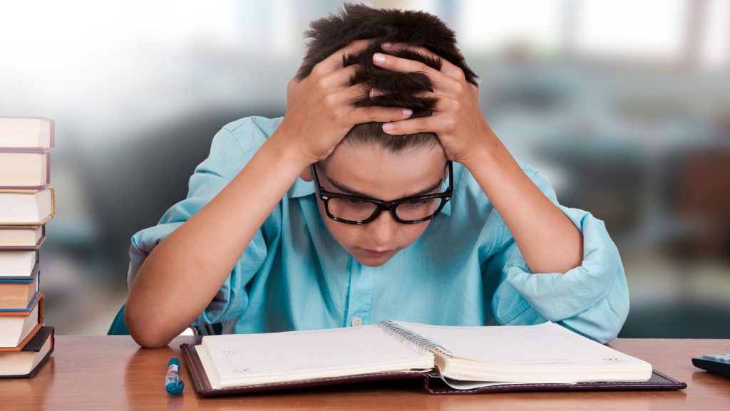 a student struggling with math