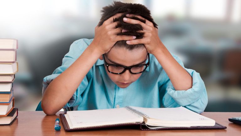 a student struggling with math
